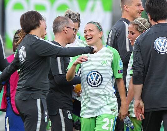 Wolfsburg vs Chelsea CL Women Wolfsburg Germany 29 04 2018 FOOTBALL VfL Wolfsburg vs Chelsea FC Semifinals UEFA Womens Champions League Season 2017 18 Image shows final victory Final Wolfsburg