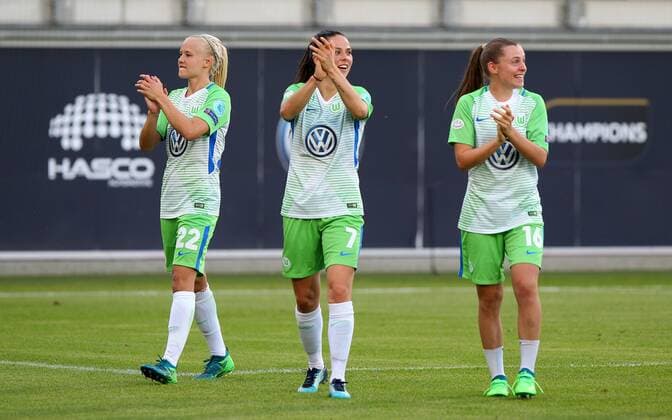 Wolfsburg vs Chelsea CL Women Wolfsburg Germany 29 04 2018 FOOTBALL VfL Wolfsburg vs Chelsea FC Semifinals UEFA Womens Champions League Season 2017 18 Image shows final victory Final Wolfsburg