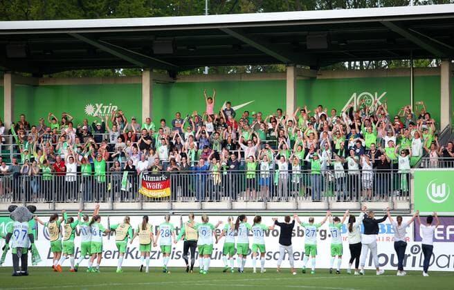 Wolfsburg vs Chelsea CL Women Wolfsburg Germany 29 04 2018 FOOTBALL VfL Wolfsburg vs Chelsea FC Semifinals UEFA Womens Champions League Season 2017 18 Image shows final victory Final Wolfsburg