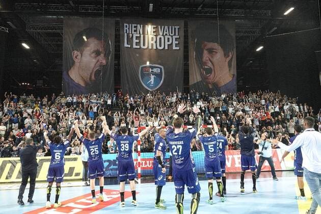Montpellier vs Flensburg JOIE MONTPELLIER EN 1 2 FINALE HANDBALL : Montpellier vs Flensburg - Ligue des Champions - 29 04 2018 RichardGosselin Panoramic 