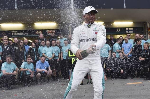 Carrera del Gran Premio de Azerbaiyán en el circuito de Baku. En la imagen, Lewis Hamilton.Grand Prix of Azerbaijan race at Baku City circuit. In this picture, Lewis Hamilton.  RV RACING PRESS