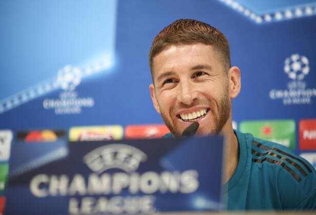April 30, 2018 - Madrid, Spain - Sergio Ramos of Real Madrid attends a press conference PK Pressekonferenz at Valdebebas training ground on April 30, 2018 in Madrid, Spain. Real Madrid Training Session And Press Conference  - ZUMAn230 20180430_zaa_n230_531 Copyright: xRaddadxJebarahx