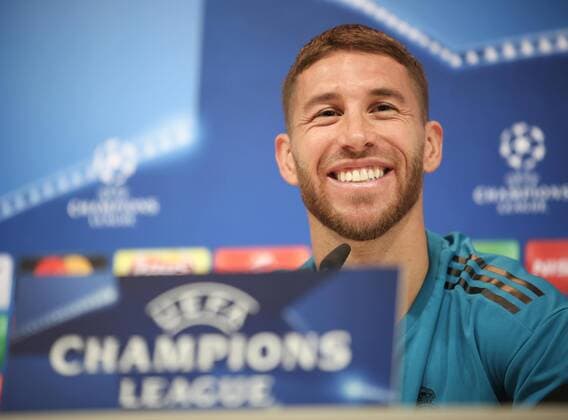 Bilder des Tages - SPORT April 30, 2018 - Madrid, Spain - Sergio Ramos of Real Madrid attends a press conference PK Pressekonferenz at Valdebebas training ground on April 30, 2018 in Madrid, Spain. Real Madrid Training Session And Press Conference  - ZUMAn230 20180430_zaa_n230_532 Copyright: xRaddadxJebarahx