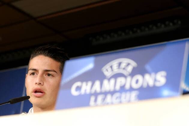 James Rodriguez FC Bayern Muenchen 11 Press Conference Real Madrid CF vs Bayern Munich Champions League Semifinals Soccer 30 04 2018 Press Conference Real Madrid CF vs Bayern Munich Champions League Semifinals Football 30 04 2018 Madrid Copyright: xLanger Eibner-Pressefotox EP_HLR