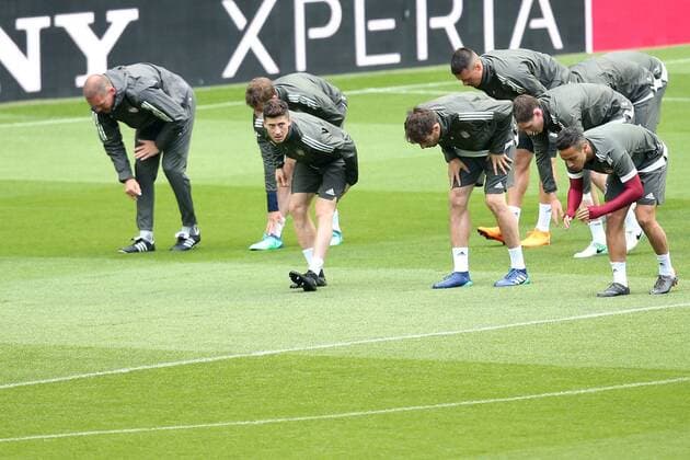 Robert Lewandowski Bayern Munich 9 and the team warming up Training Real Madrid CF vs Bayern Munich Champions League Semifinals Soccer 30 04 2018 Training Real Madrid CF vs Bayern Munich Champions League Semifinals Football 30 04 2018 Madrid Copyright: xLanger Eibner-Pressefotox EP_HLR