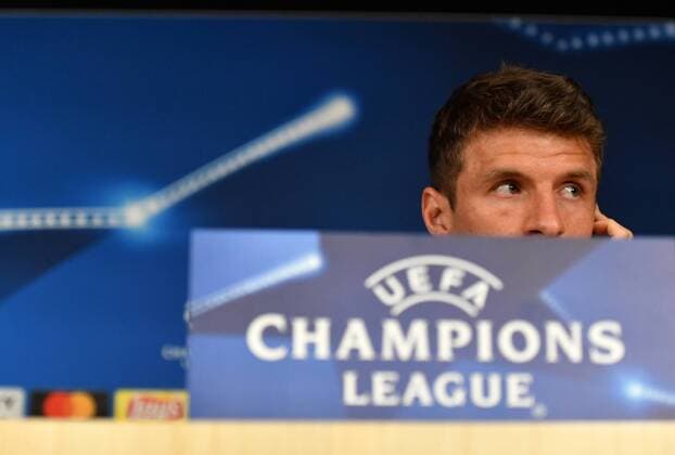 Thomas Muller FC Bayern nachdenkloich bei dert PK Press Conference PK before the match Real Madrid FC Bayern UEFA Champions League CL Semi Finals 1 2 Final Retirements Season 2017 2018 Soccer Soccer Soccer Men Germany Germany Madrid 30 4 2018 Stadion Bernabeu