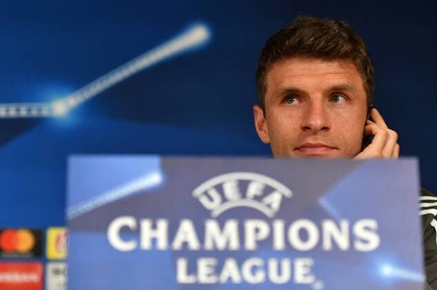 Thomas Muller FC Bayern nachdenkloich bei dert PK Press Conference PK before the match Real Madrid FC Bayern UEFA Champions League CL Semi Finals 1 2 Final Retirements Season 2017 2018 Soccer Soccer Soccer Men Germany Germany Madrid 30 4 2018 Stadion Bernabeu