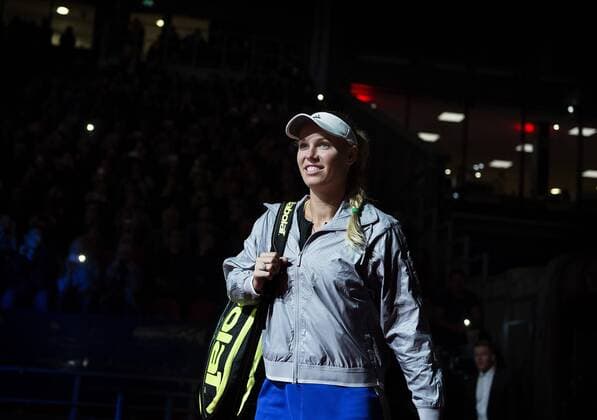 Tennis, Caroline Wozniacki - Venus Williams in Kopenhagen Verdensstjernerne Caroline Wozniacki og Venus Williams moeder hinanden i Champions Battle 2018 i Telia Parken Mandag den 30. april 2018. , Copenhagen Denmark  Copyright: Scanpix LiselottexSabroex COP101 spdk20180430-213201-L