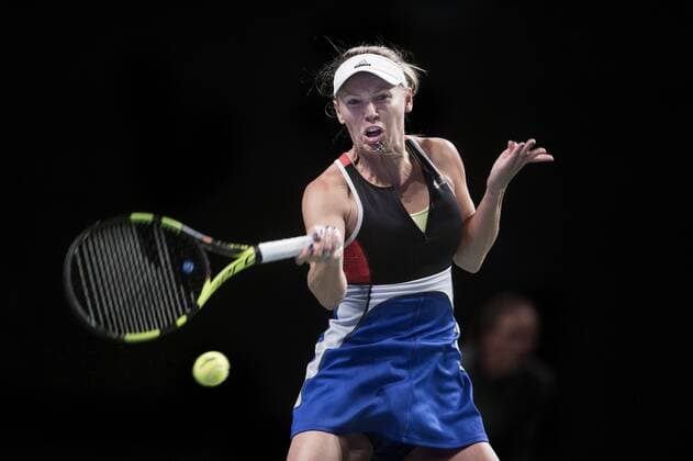 Tennis, Caroline Wozniacki - Venus Williams in Kopenhagen Verdensstjernerne Caroline Wozniacki og Venus Williams moeder hinanden i Champions Battle 2018 i Telia Parken Mandag den 30. april 2018. , Copenhagen Denmark  Copyright: Scanpix LiselottexSabroex COP101 spdk20180430-230044-L