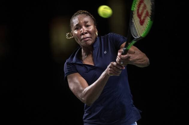 Tennis, Caroline Wozniacki - Venus Williams in Kopenhagen Verdensstjernerne Caroline Wozniacki og Venus Williams moeder hinanden i Champions Battle 2018 i Telia Parken Mandag den 30. april 2018. , Copenhagen Denmark  Copyright: Scanpix LiselottexSabroex COP101 spdk20180430-230154-L