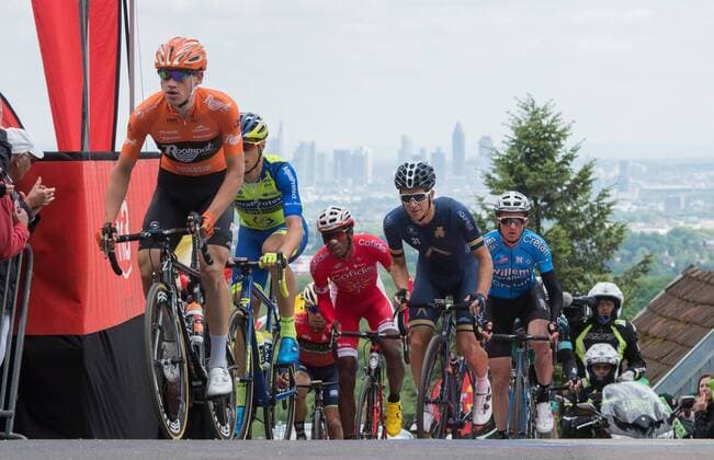 01 05 2018 xmhx Cycling Around the financial center Eschborn 2018 emspor v l Driver at the Mammolshainer mountain Mammolshain Outliers Eschborn