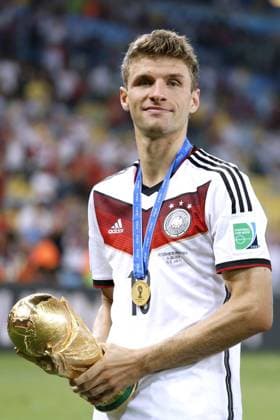MUELLER Thomas Team Germany at the award ceremony with the World Cup 2014 World Cup Brazil FIFA World Cup 2014 in Brazil Final match Germany against Argentina 1 0 on 13 July 2014 in Rio de Janeiro