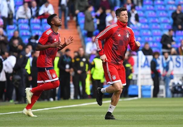 01 05 2018 xfux Football Champions League Real Madrid FC Bayern Muenchen emspor v l David Alaba Bayern Munich Robert Lewandowski Bayern Munich Muenchen Madrid