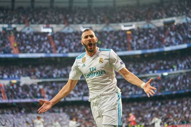 Karim BENZEMA Real 9 Torjubel after the goal to the 1 1 REAL MADRID FC BAVARIA MUENCHEN Semi-final Rueckspiel Football UEFA Champions League Madrid Spain 01 05 2018 CL Season 2017 2018 FCB