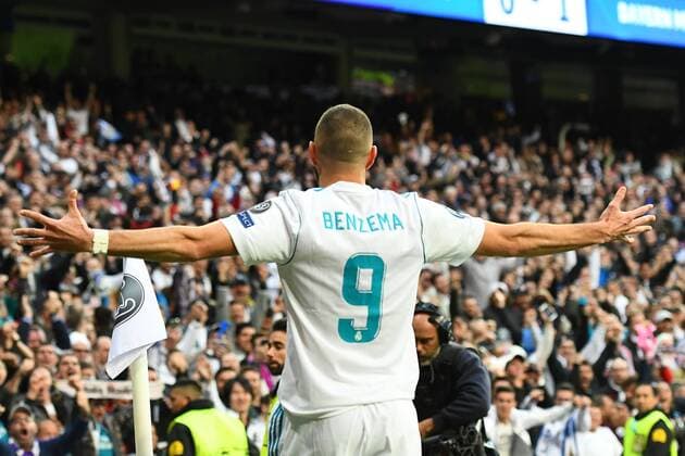01 05 2018 xfux Football Champions League semi-finals Real Madrid Bayern Muenchen emspor v l Karim Benzema Real Madrid celebrate the goal The goal celebrations for 1 1 Madrid
