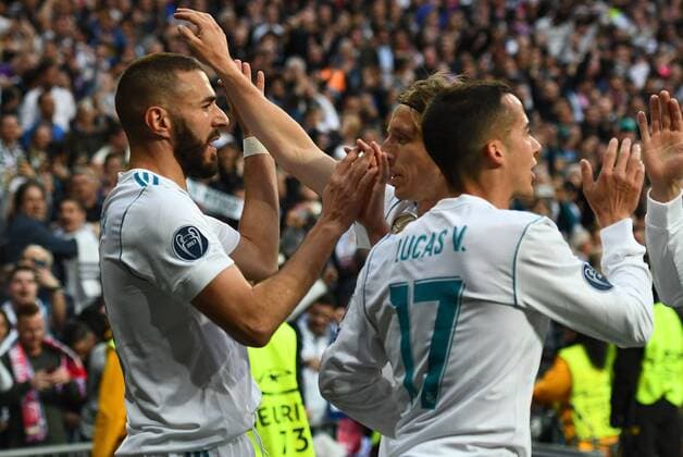 01 05 2018 xfux Football Champions League semi-finals Real Madrid FC Bayern Muenchen emspor v l Karim Benzema Real Madrid celebrate the goal The 1