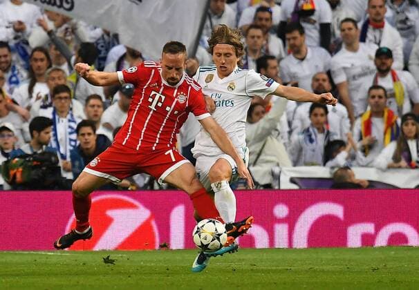 01 05 2018 xfux Football Champions League semi-finals Real Madrid FC Bayern Muenchen emspor v l Franck Ribery FC Bayern Munich Luka Modric Real Madrid Madrid