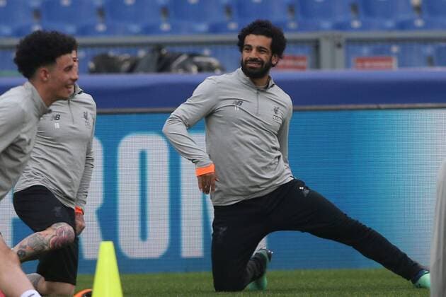 01.05.2018. Rome, Italy: Jurgen Klopp and Salah during the during workouts before the Uefa Champions League match AS Roma vs Liverpool in olympic stadium in Rome.  Copyright: xMarcoxIacobuccix xIPAx xMarcoxIacobuccix