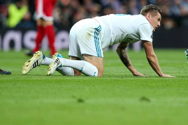 Toni Kroos Real Madrid CF 8 on the ground Real Madrid CF vs Bayern Munich Champions League Semifinals Soccer 01 05 2018 Real Madrid CF vs Bayern Munich Champions League Semifinals Football 01 05 2018 Madrid Copyright: xLanger Eibner-Pressefotox EP_HLR