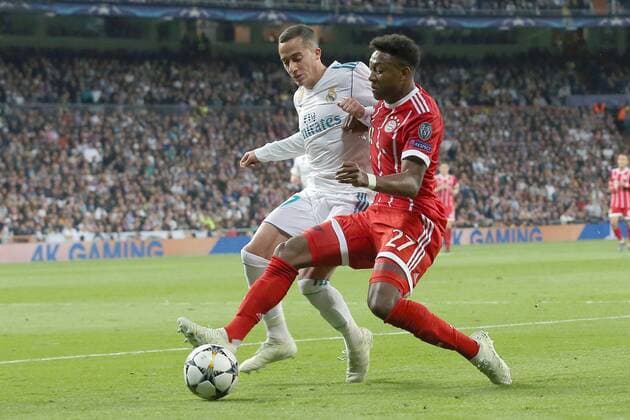 Lucas Vazquez Real Madrid CF 17 David Alaba Bayern Munich 27 Real Madrid CF vs Bayern Munich Champions League Semifinals Soccer 01 05 2018 Real Madrid CF vs Bayern Munich Champions League Semi Finals Football 01 05 2018 Madrid Copyright: xLanger Eibner-Pressefotox EP_HLR