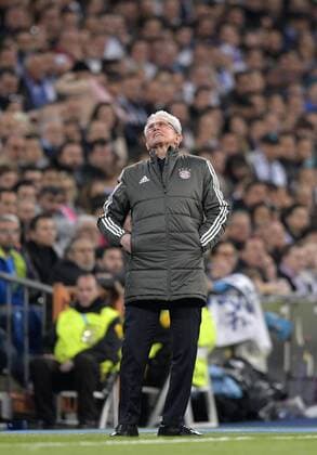 01 05 2018 Football UEFA Champions League 2017 2018 Final Semifinal Real Madrid FC Bayern Munich at Bernabeu Stadium Madrid Coach Jupp Heynckes FC Bayern Munich dissatisfied