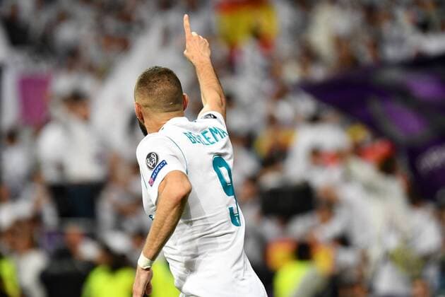Real Madrid v Bayern Munich UEFA Champions League Semi-Final Karim Benzema of Real Madrid celebrates scoring their second goal to make it Real Madrid 2 FC Bayern Munich 1 during the UEFA Champions League Semi-Final match at the Estadio Santiago Bernabeu, Madrid Content Not Available For UK Newspapers Copyright: xKristianxKanex FIL-11726-0016