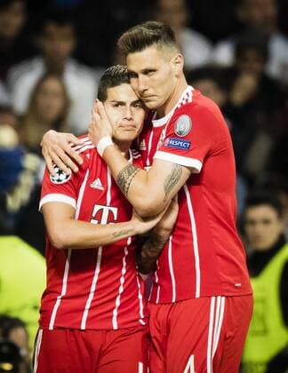 Madrid 01 05 2018 Torjubel James Rodrguez FCB Niklas Süle FCB Real Madrid Bayern Munich
