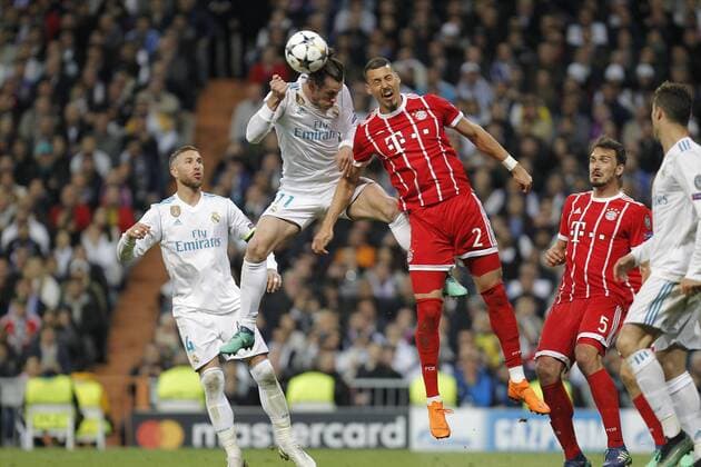 Soccer match between Real Madrid and Bayern Munich, second leg of semi finals of the Champions League 2017 2018, held at the Santiago Bernabeu stadium, in Madrid. (Photo: Jose Cuesta 261 Cordon Press). Gareth Bale  xJosexLuisxCuestax xx