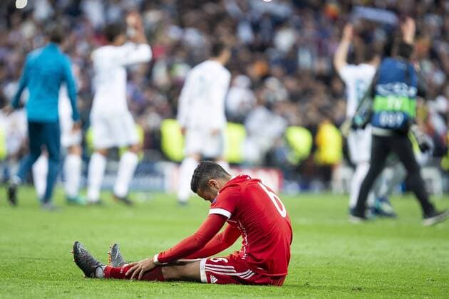 Real Madrid Bayern Munich Thiago Alcantara during Semi Finals UEFA Champions League match between Real Madrid and Bayern Munich at Santiago Bernabeu Stadium in Madrid, Spain. May 01, 2018.  (20180501051)