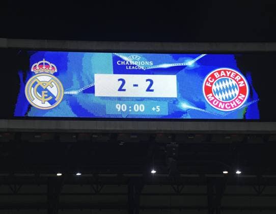 01 05 2018 Football UEFA Champions League 2017 2018 Semifinal Second leg Real Madrid FC Bayern Munich at the Bernabeu Stadium Madrid Final score 2 2