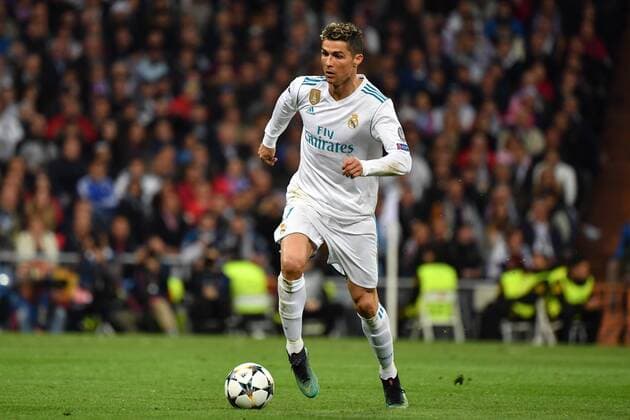 Cristiano Ronaldo Real Madrid Action Single action Single-shot Cut out Full body full-figure Soccer Champions League Semi-finals Real Madrid FC Bayern Muenchen 2 2 am 01 05 2018 E S T A D I O S A N A G A B E R N A B E U