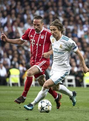Franck Ribery and Luka Modric in the UEFA Champions League semi-final match Real Madrid against Bayern Munich 2 2 at the Estadio Santiago Bernabeu Madrid 01 05 2018  Foto:xDyDxFotografosx xFuturexImage