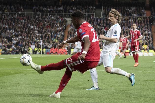 David Alaba and Luka Modric in the UEFA Champions League semi-final match Real Madrid against Bayern Munich 2 2 at the Estadio Santiago Bernabeu Madrid 01 05 2018  Foto:xDyDxFotografosx xFuturexImage