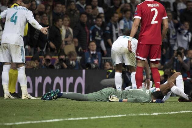 Keylor Navas in the UEFA Champions League semi-final match Real Madrid against Bayern Munich 2 2 at the Estadio Santiago Bernabeu Madrid 01 05 2018  Foto:xDyDxFotografosx xFuturexImage