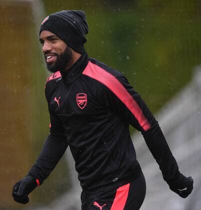 Arsenal Training Alexandre Lacazette during the Arsenal training session at Colney Training Centre, Colney Content Not Available For UK Newspapers Copyright: xSimonxDaelx FIL-11738-0011