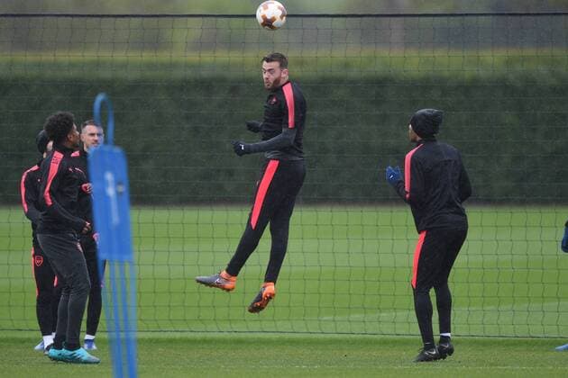 Arsenal Training Aaron Ramsey during the Arsenal training session at Colney Training Centre, Colney Content Not Available For UK Newspapers Copyright: xSimonxDaelx FIL-11738-0046