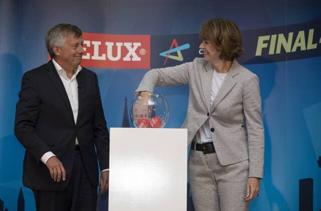 Draw Final 4 Handball Champions League Koeln Germany Date 02 05 2018 Henriette Recker Michael Wiederer