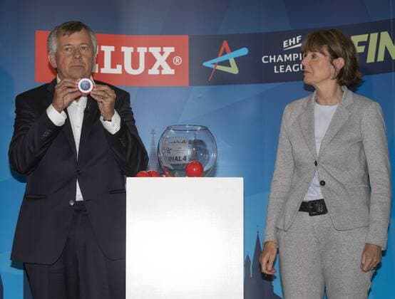 Draw Final 4 Handball Champions League Koeln Germany Date 02 05 2018 Henriette Recker Michael Wiederer