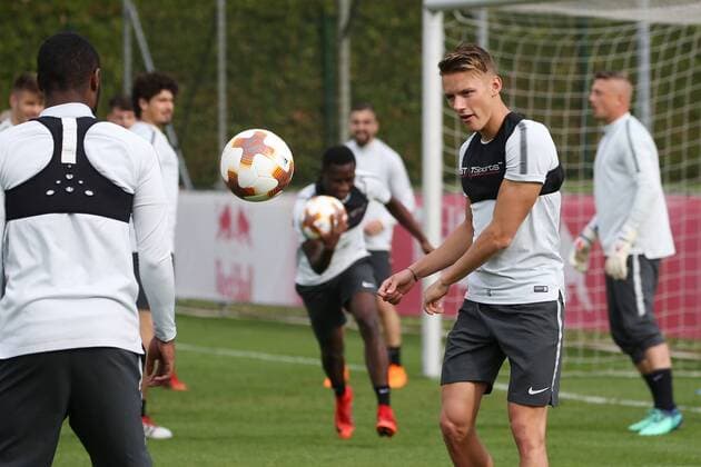 SOCCER - EL, RBS vs Marseille SALZBURG,AUSTRIA,02.MAY.18 - SOCCER - UEFA Europa League, semifinal, Red Bull Salzburg vs Olympique de Marseille, preview, final training RBS. Image shows Hannes Wolf (RBS). GEPAxpictures xMathiasxMandl