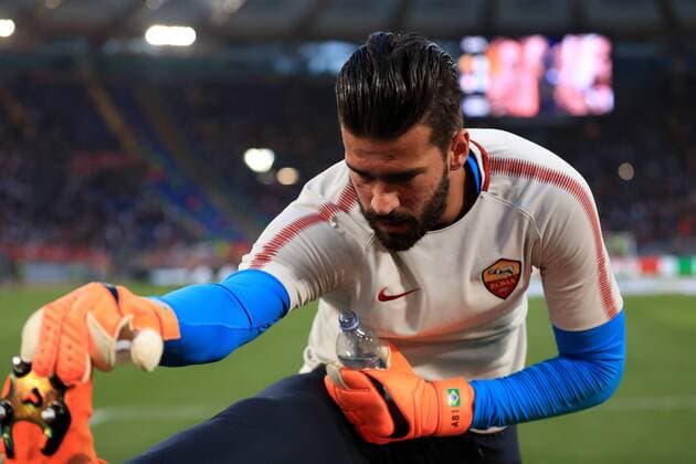 2nd May 2018, Stadio Olimpico, Rome, Italy; UEFA Champions League football, semi final, 2nd leg, AS Roma versus Liverpool; Alisson Becker of Roma streteches pre-game  ActionPlus12018929