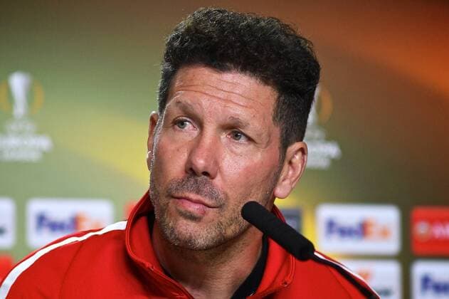 Atletico Madrid press conference PK Pressekonferenz Atletico Madrid manager Diego Simeone during the Atletico Madrid Press Conference at the Wanda Metropolitano Stadium, Madrid Content Not Available For UK Newspapers Copyright: xKristianxKanex FIL-11737-0010