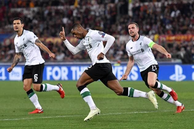 Georginio Wijnaldum Liverpool celebrates goal 0f 1-2 Esultanza Gol Roma 02-05-2018 Stadio Olimpico Football Calcio UEFA Champions League 2017 2018 AS Roma - Liverpool Semifinali di ritorno, Semi finals 2nd leg Foto Andrea Staccioli Insidefoto andreaxstaccioli