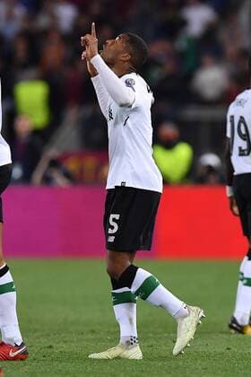 As Roma 02 05 2018 - Champions League Roma-Liverpool foto Antonello Sammarco Image nella foto: esultanza gol Georginio Wijnaldum 