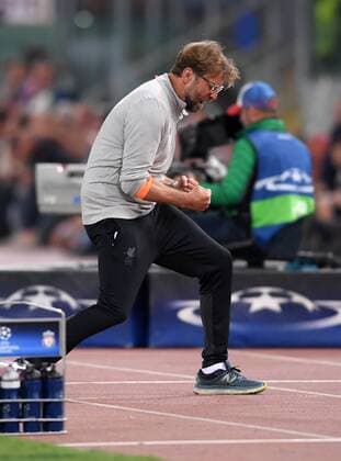 FOOTBALL CHAMPIONS LEAGUE SEASON 2017 2018 SEMI-FINAL RUECKSPIEL AS Roma Liverpool FC 02 05 2018 Coach Juergen Klopp FC Liverpool celebrates on the sidelines Rome