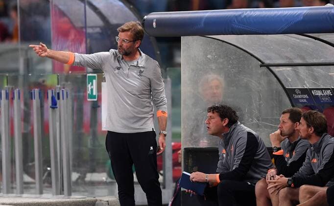 FOOTBALL CHAMPIONS LEAGUE SEASON 2017 2018 SEMI-FINAL RUECKSPIEL AS Roma Liverpool FC 02 05 2018 Coach Juergen Klopp FC Liverpool with co-manager at the coaching bank Rome
