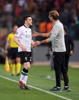 FOOTBALL CHAMPIONS LEAGUE SEASON 2017 2018 SEMI-FINAL RUECKSPIEL AS Roma Liverpool FC 02 05 2018 James Milner left and coach Juergen Klopp re both FC Liverpool Rome