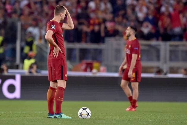 Delusione Edin Dzeko Roma Roma 02-05-2018 Stadio Olimpico Football Calcio UEFA Champions League 2017 2018 AS Roma - Liverpool Semifinali di ritorno, Semi finals 2nd leg Foto Antonietta Baldassarre Insidefoto antoxbalda