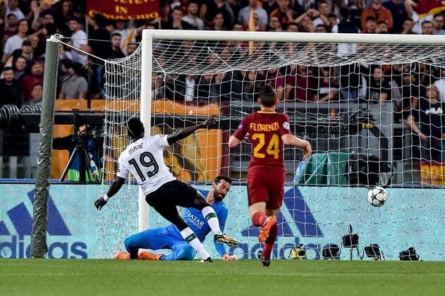 May 2, 2018 - Rome, Italy - Sadio Mane of Liverpool scores first goal during the UEFA Champions League Semi Final match between Roma and Liverpool at Stadio Olimpico, Rome, Italy on 2 May 2018. Roma v Liverpool.UEFA Champions League.2 05 2018.  - ZUMAn230 20180502_zaa_n230_778 Copyright: xGiuseppexMaffiax