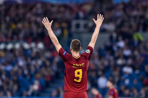 May 2, 2018 - Rome, Italy - Edin Dzeko of Roma during the UEFA Champions League Semi Final match between Roma and Liverpool at Stadio Olimpico, Rome, Italy on 2 May 2018. Roma v Liverpool.UEFA Champions League.2 05 2018.  - ZUMAn230 20180502_zaa_n230_792 Copyright: xGiuseppexMaffiax
