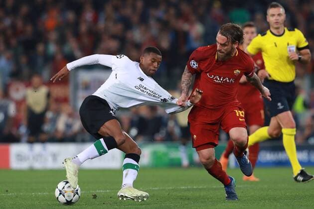 Georginio Wijnaldum Liverpool e Daniele De Rossi Roma Roma 02-05-2018 Stadio Olimpico Football Calcio UEFA Champions League 2017 2018 AS Roma - Liverpool Semifinali di ritorno, Semi finals 2nd leg Foto Cesare Purini Insidefoto cesarexpurini